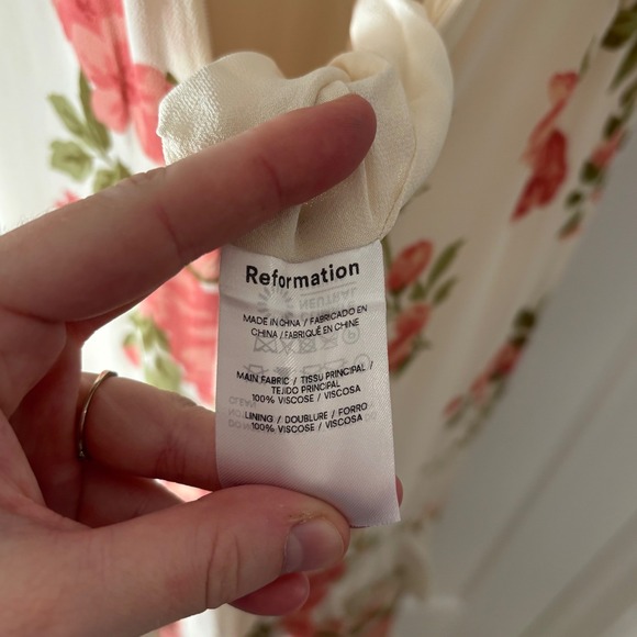 New with flaw Reformation Tripoli Floral Ruffle Maxi Dress Gown Size 2 $348 - Picture 5 of 12